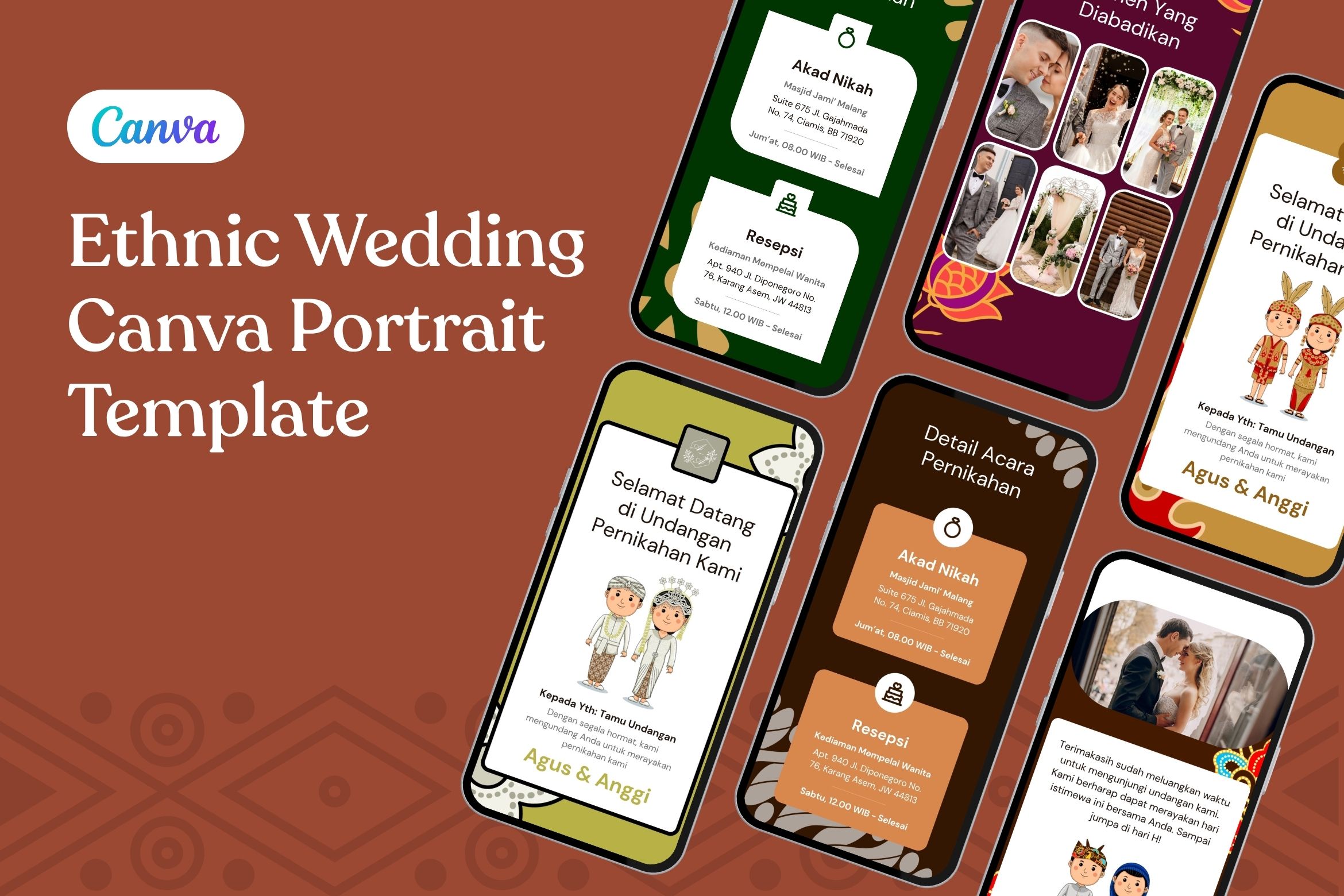 Ethnic - Wedding Canva Portrait Template