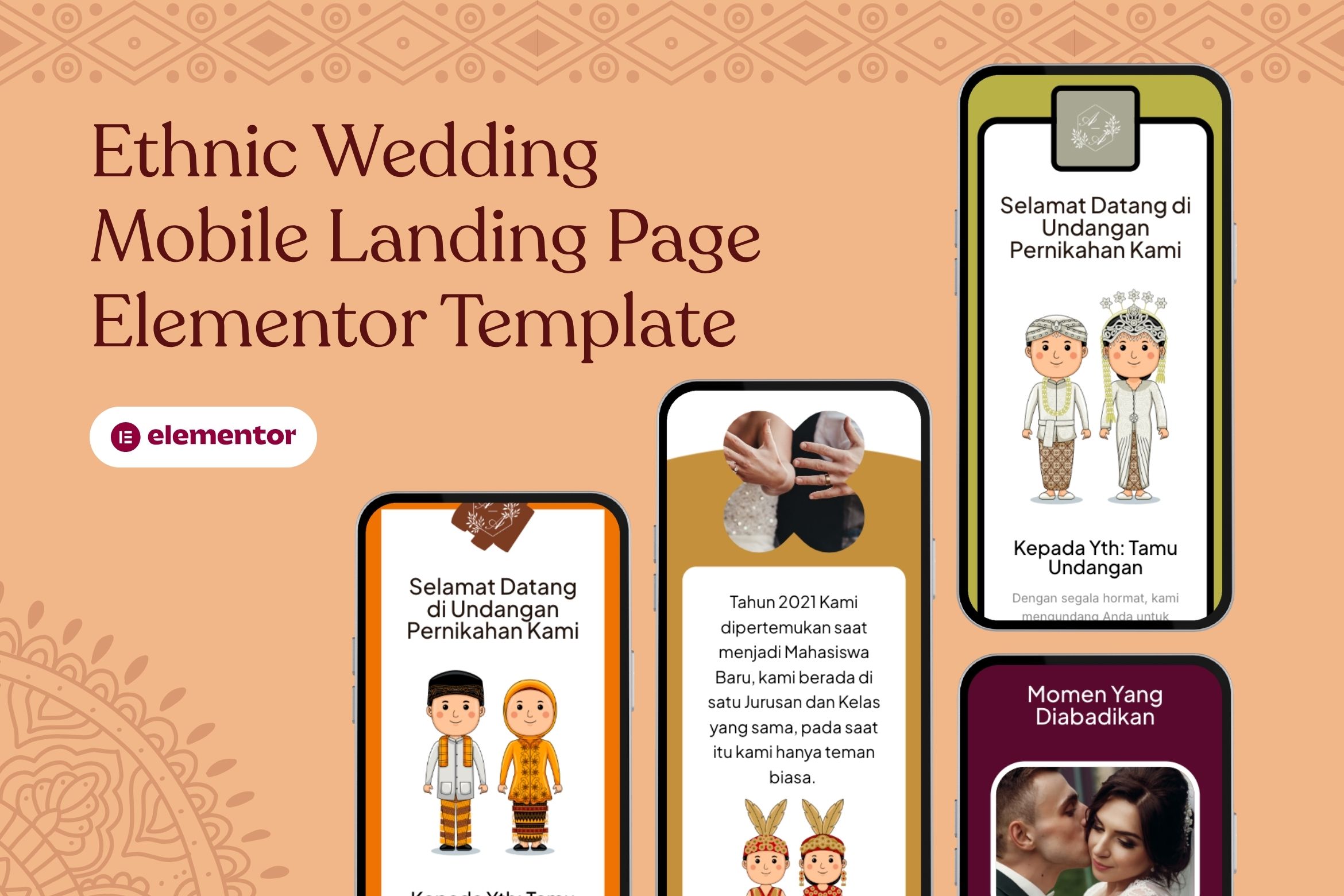 Ethnic - Wedding Landing Page Elementor Template