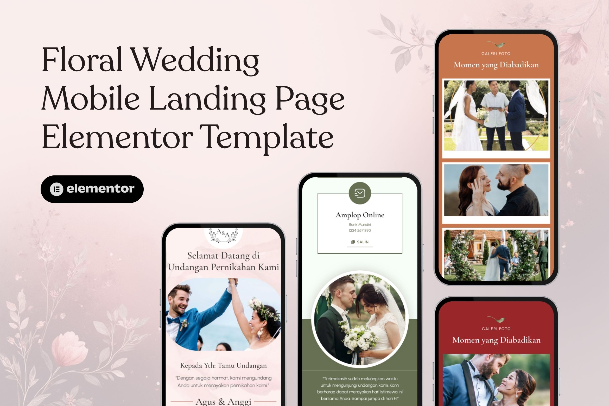 Floral - Wedding Landing Page Elementor Template